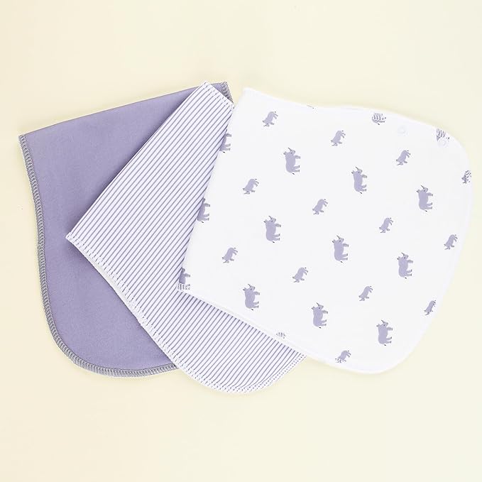 2-in-1 Burp Cloths and Baby Bibs - 6 Pack Large Super Absorbent Soft Cotton Burping Cloths for Spit Up, 3 Layers Thick Baby Burp Rags for Girls & Boys