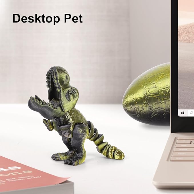 3D Printed Dragon Kids Dinosaur Toys 3D Printed Fidget Toys, Articulated Dragon Egg, 3D Dragon, Home Office Decor Executive Desk Toy 3D Printed Dragon Eggs with Dragon Inside (Black - Cyan)