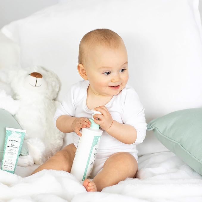 Gamarde Baby Cleansing Milk - No-Rinse Baby Bath - Soothes Redness, Discomfort, and Removes Impurities - Clean and Soft Skin - 13.52 oz Cleanser
