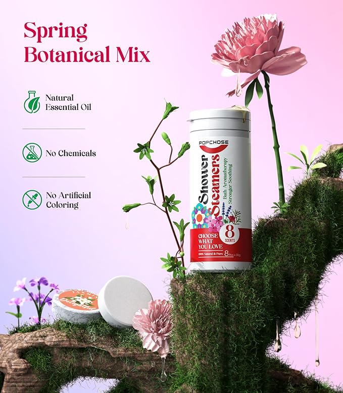 POPCHOSE Shower Steamers Aromatherapy - Self Care & Home SPA Relaxation, 8 Scents Gifts for Women, Mom, Grandma, Wife and Daughter, Birthday Gifts for Women and men, Stocking Stuffers for Teens Adults