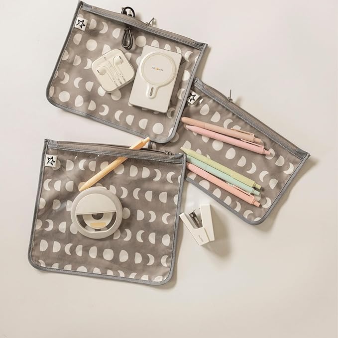 Tiny Twinkle Mess-Proof Travel Bags | TSA Airline Compliant, Zipper Closure, Clear Front Pouch, Diaper Bag Packing, Toiletry or Makeup Cosmetics Organizer
