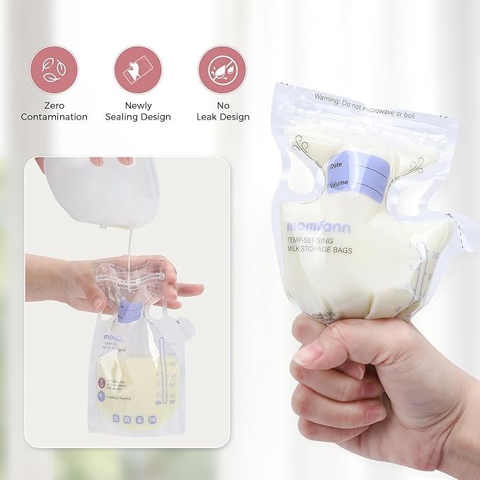 Breastfeeding Essentials Kit for New Moms,Gift Set with Reusable Hot&Cold Breast Therapy Packs/Breastmilk Storage Bags/Silicone Colostrum Collectors for Baby Essentials (Pink)