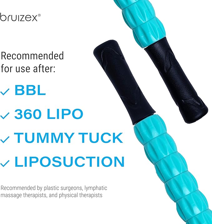 Lymphatic Drainage Massage Roller Stick for Post Liposuction & Fibrosis Treatment, Surgery Recovery 360 Lipo, Tummy Tuck & BBL, Lipo Foam, Compression Garment, Faja Compatible