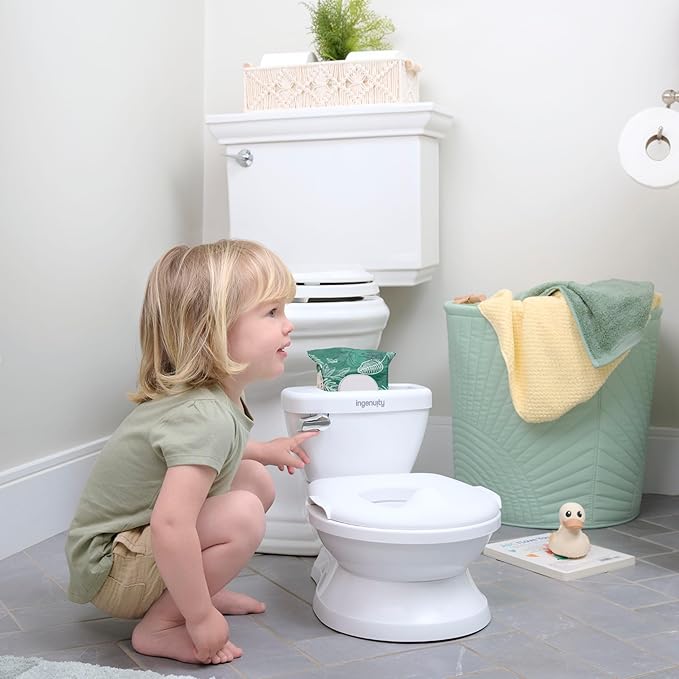 Ingenuity My Size Potty Pro in Green, Infant Potty Training Toilet, Lifelike Flushing Sound, for Ages 18 Months, Up to 50 Pounds