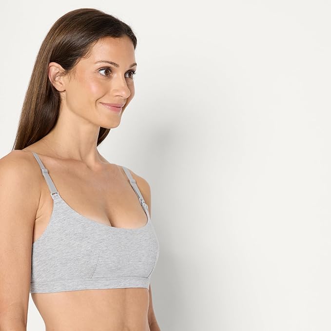 Amazon Essentials Women's Cotton Jersey Comfort Nursing Bra, Pack of 2