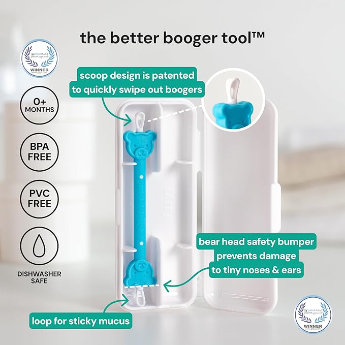 oogiebear: Baby Nose Cleaner & Ear Wax Removal Tool - Safe Booger & Earwax Removal for Newborns, Infants, Toddlers - Dual-Ended - Essential Baby Stuff, Diaper Bag Must-Have, with CASE