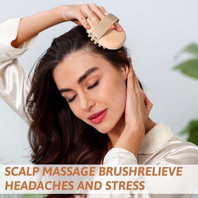 Meridian Pressure Brush, Wood Therapy Massage Tools for Belly Fat Wooden Meridians Massager Comb Handheld Massage Body Brush for Cellulite Remover, Lymphatic Drainage, Muscle Pain Relief