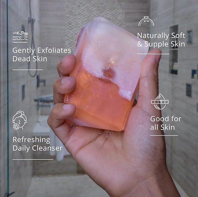 Rock Soap Gift Set of 2- Mothers day Gift- Decorative Scented Gemstone Soap with Crystals Inside- with Natural Ingredients & Essential Oil