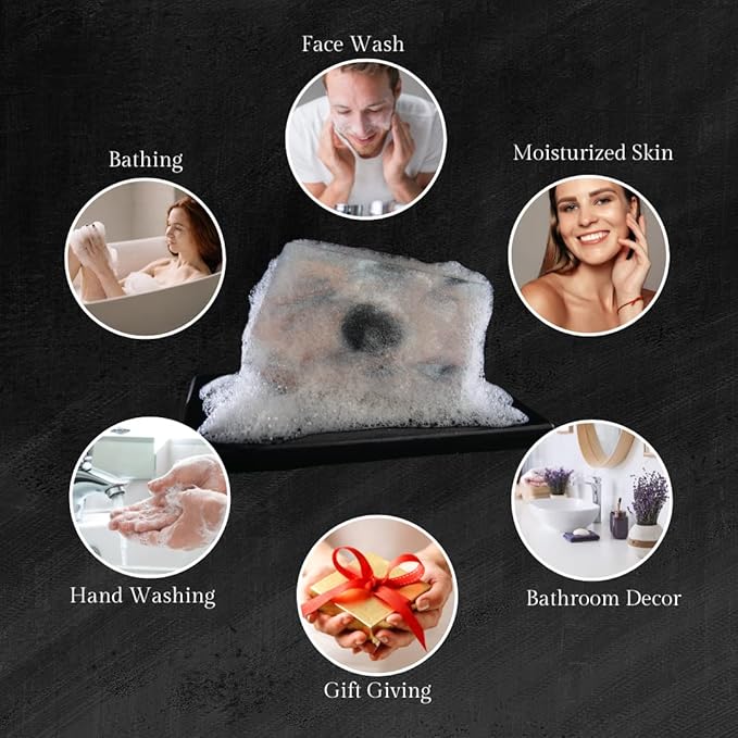 Rock Soap Gift Set of 2- Mothers Day Gift- Decorative Scented Gemstone Soap with Crystals (Jade & Black Obsidian) Inside- with Natural Ingredients & Essential Oil