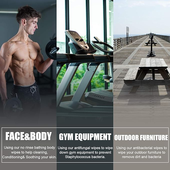 Body Wipes, Curing and Conditioning Skin camp wipes help Athletes Foot, Jock Itch, Ringworm. Rinse Free Gym Wipes for Wrestling Martial Arts