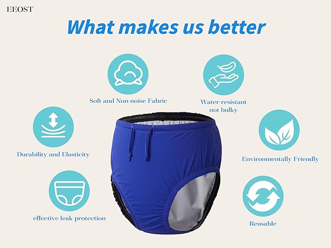 Youth Special Needs Reusable Swim Diapers Swimwear for Incontinence Cloth Diaper Covers Waterproof,Leakproof, Unisex (10-12T, Blue)