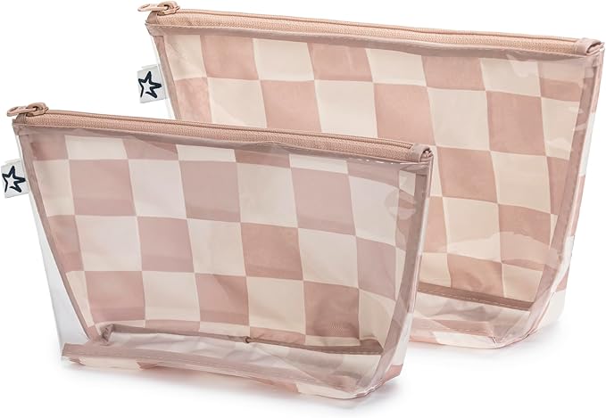 Tiny Twinkle Mess-Proof Travel Bags | TSA Airline Compliant, Zipper Closure, Clear Front Pouch, Diaper Bag Packing, Toiletry or Makeup Cosmetics Organizer