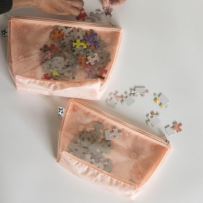 Tiny Twinkle Mess-Proof Travel Bags | TSA Airline Compliant, Zipper Closure, Clear Front Pouch, Diaper Bag Packing, Toiletry or Makeup Cosmetics Organizer