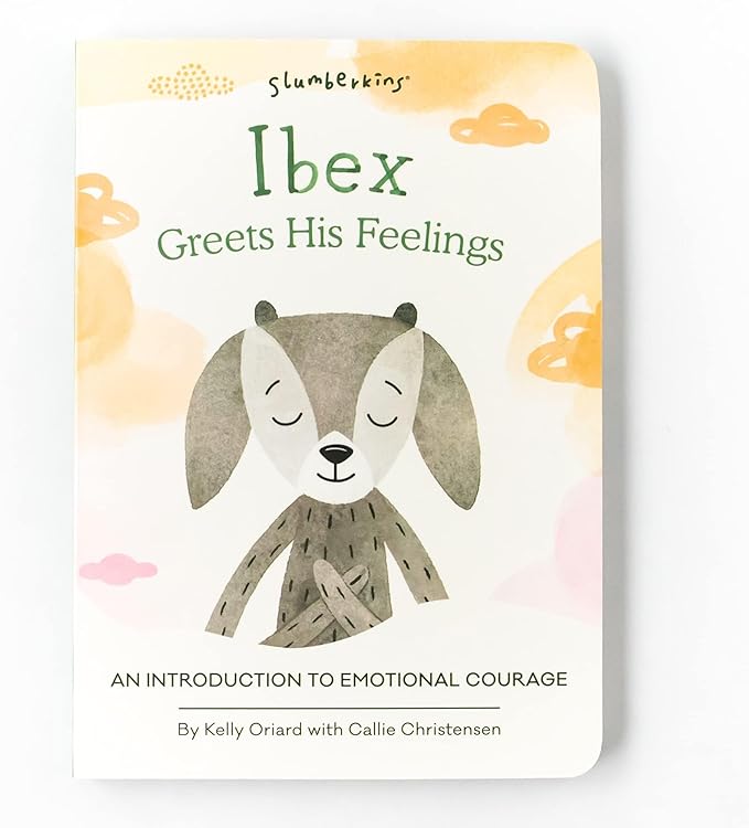 Slumberkins 14" Ibex Kin & 2 Board Books Complete Set Bundle | Promotes Emotional Courage, Resilience & Empathy | Social Emotional Tools for Ages 0+ (Ibex Kin Plush + 2 Board Books)