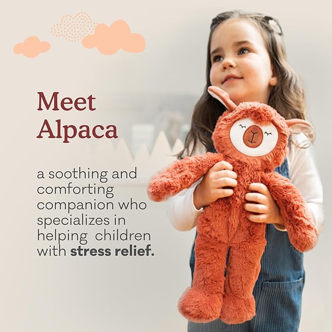 Slumberkins 14" Alpaca Kin & 2 Board Books Complete Set Bundle | Promotes Stress Relief & Coping Skills | Social Emotional Tools for Ages 0+ (Alpaca Kin Plush + 2 Board Books)