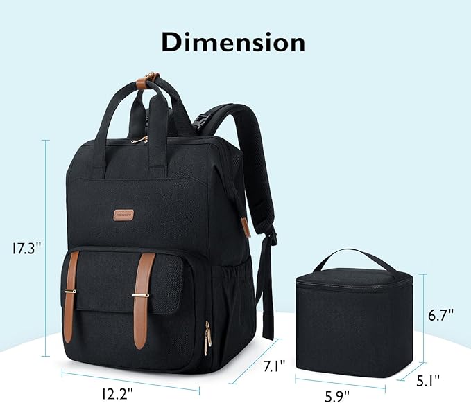 mommore Breast Pump Bag Backpack for Spectra S1,S2 Medela with Cloor Storage Bag Large Diaper Bag Backpack for Working Moms with 15.6 inch Laptop Sleeve, Black
