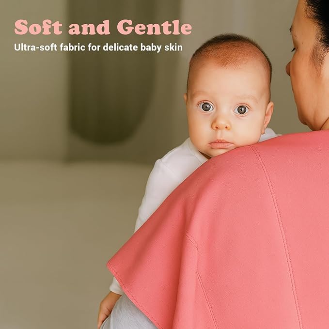 Baby Burp Cloths for Boys and Girls - 6 Pack Large 100% Cotton - Double Layered Extra Absorbent Burp Rags, Maroon