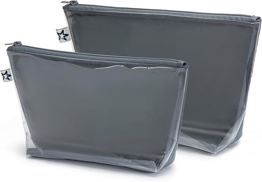 Tiny Twinkle Mess-Proof Travel Bags | TSA Airline Compliant, Zipper Closure, Clear Front Pouch, Diaper Bag Packing, Toiletry or Makeup Cosmetics Organizer