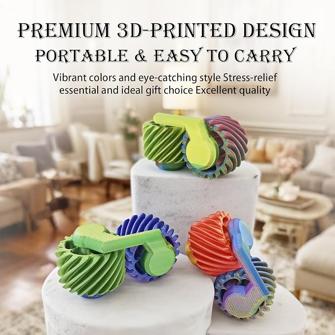 Fidget Spinner 3D Printed Toys Gears,Fidget Toys for Kids Adults, Sensory Toys for Anxiety Stress Relief,Pocket Mini Fidget Toy, Novelty Gifts for Friends,Party Favors for Kids Adults,Classroom Prizes