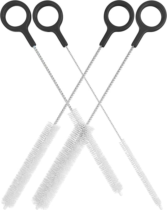 Heavy Duty Cleaning Brushes Set of 4 - Extra Long Straw Cleaners for Metal and Plastic Reusable Drinking Straws, to Clean Small Spaces, Sippy Cups, Water Bottles - Sturdy Hard Brush Bristles
