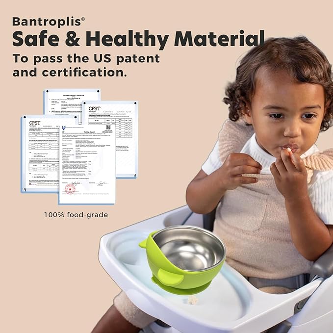 Stainless Steel Baby Bowls with Suction, 2-in-1 Toddler Feeding Set SUS304 Non-Toxic | Unbreakable & Anti-Scald | Super Strong Suction Base | Dishwasher Safe | Perfect Baby Gift - 4Pack Cu.Ft.