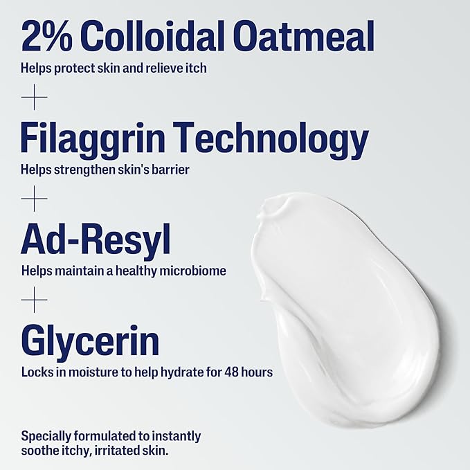 CETAPHIL ECZEMA RESTORADERM FLARE-UP RELIEF CREAM, For Eczema Prone Skin, 8 oz, Barrier Repair, 48 Hour Hydration, 2% Skin Protectant Colloidal Oatmeal, Steroid Free