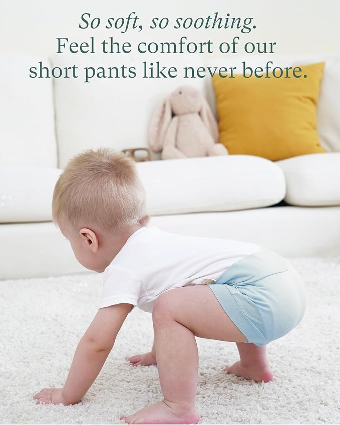 Baby Bloomers Bummies, Soft Bamboo Viscose High Waist Belly Shorts & Diaper Cover for Infant Toddler Girls Boys, 2-Pack