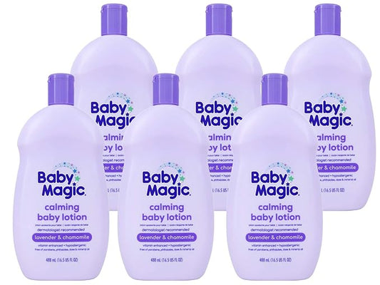 Baby Magic Calming Lotion | Helps Comfort and Relax Before Bedtime | Lavender & Chamomile | 16.5 fl oz. (6 Pack)