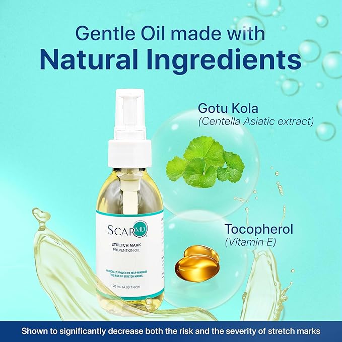 Stretch Mark Oil, Minimizes the Risk and Severity of Stretch Marks, Gentle Belly Oil for Pregnancy, Made of Natural Ingredients, Suitable for Adults and Children, 120mL（4.06 Fl Oz）