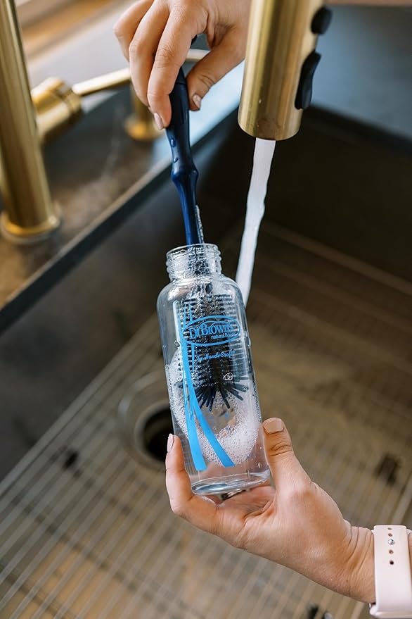 Dr. Brown's Silicone Cleaning Brush Set with Bottle, Spout, and Straw Brush, 3 Brushes to Clean Baby Bottles, Spouts, Nipples, and Straws, BPA Free – 3-Pack