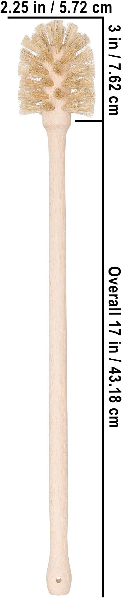 REDECKER Extra Long Bottle Brush Cleaner: Durable Horsehair and Beechwood Handle, Ideal for Vases, Pitchers, Mugs, and Baby Bottles, 16-1/2 Inch, Dense Natural Bristles, Made in Germany