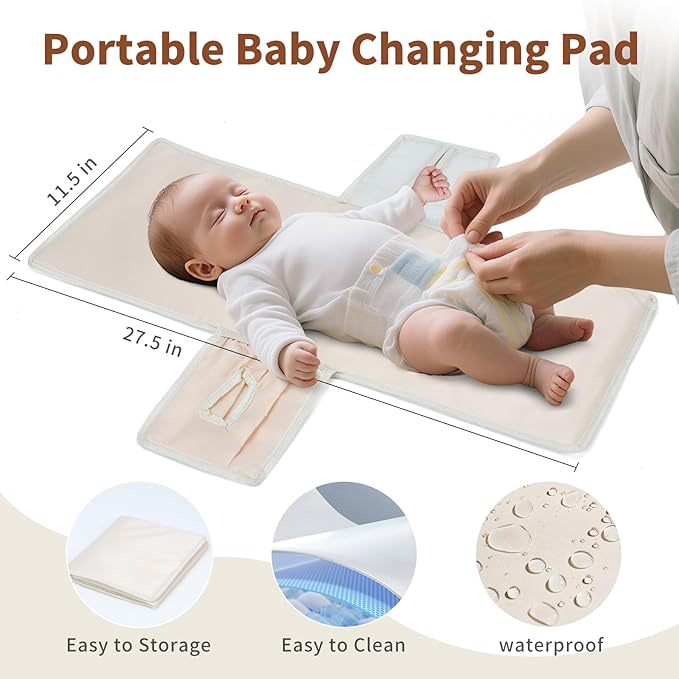 CEI-CEI Neoprene Diaper Bag Backpack Stylish Baby Maternity Bags Travel Tote for Mom with Insulated Pockets, Changing Pad, Stowable Shoulder Strap