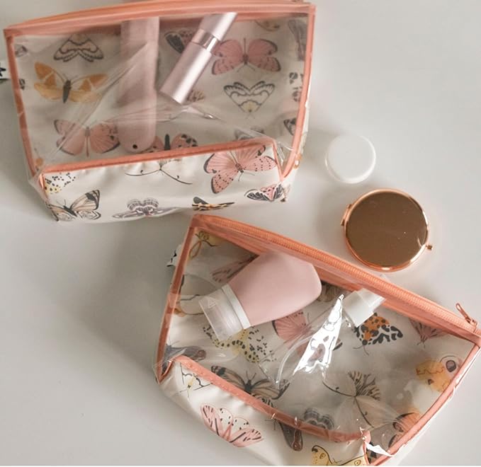 Tiny Twinkle Mess-Proof Travel Bags | TSA Airline Compliant, Zipper Closure, Clear Front Pouch, Diaper Bag Packing, Toiletry or Makeup Cosmetics Organizer