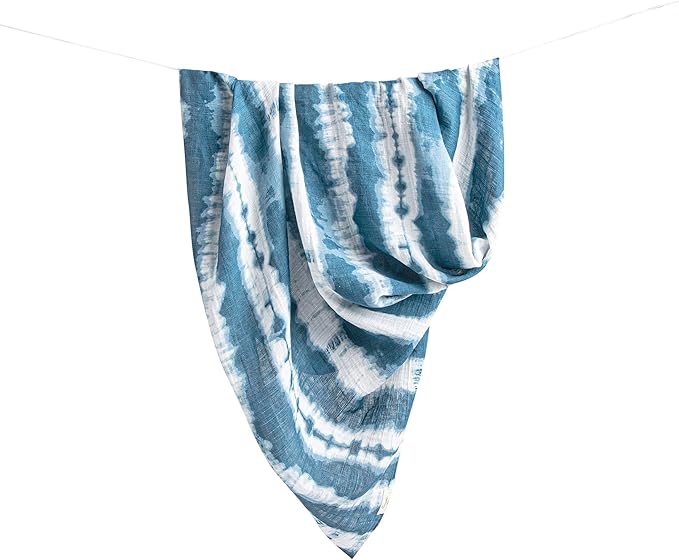 Crane Baby 100% Cotton Muslin Swaddle Blanket, Caspian Ocean - Set of 2, 47" x 47" - Swaddles for Newborns & Babies