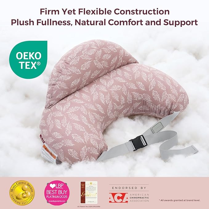 Momcozy Original Nursing Pillow for Breastfeeding-Pioneering Safety Fence- Wider Feeding Pillows for More Support for Mom & Baby- Easier Nursing & Hand Free- Fit for All, Removable Cotton Cover