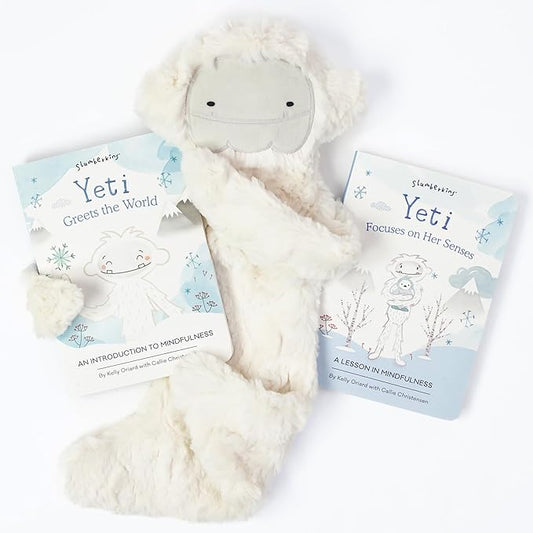 Slumberkins Yeti Snuggler & 2 Board Books Complete Set Bundle | Promotes Mindfulness & Emotional Regulation | Social Emotional Development (Yeti Snuggler Plush + 2 Board Books)