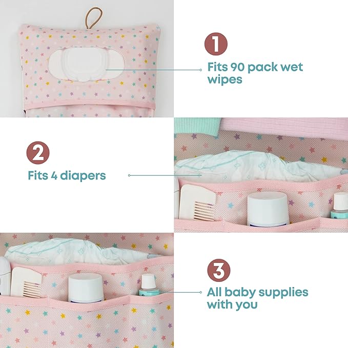 HAMUR Baby Diaper Bag Organizer – Travel-Friendly, Compact & Foldable | Stroller Pouch for Newborn Essentials – Must-Have for Boys & Girls (Elephant)