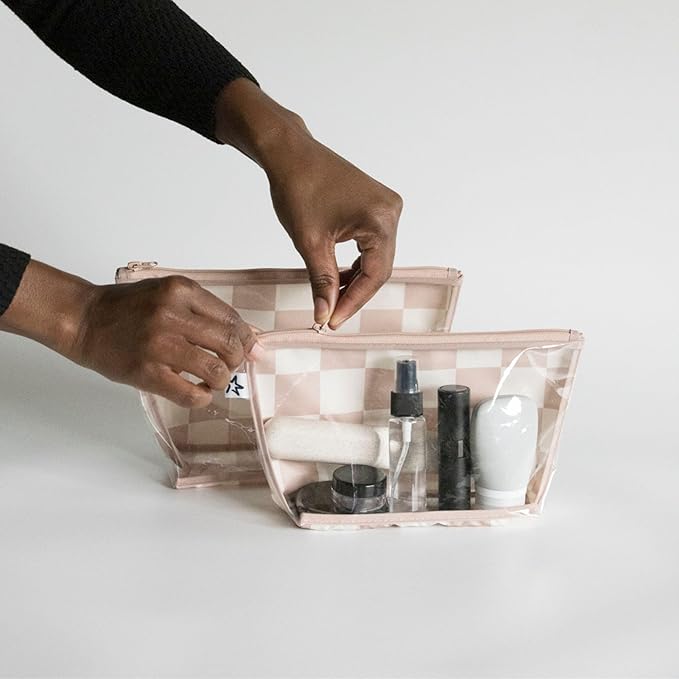 Tiny Twinkle Mess-Proof Travel Bags | TSA Airline Compliant, Zipper Closure, Clear Front Pouch, Diaper Bag Packing, Toiletry or Makeup Cosmetics Organizer