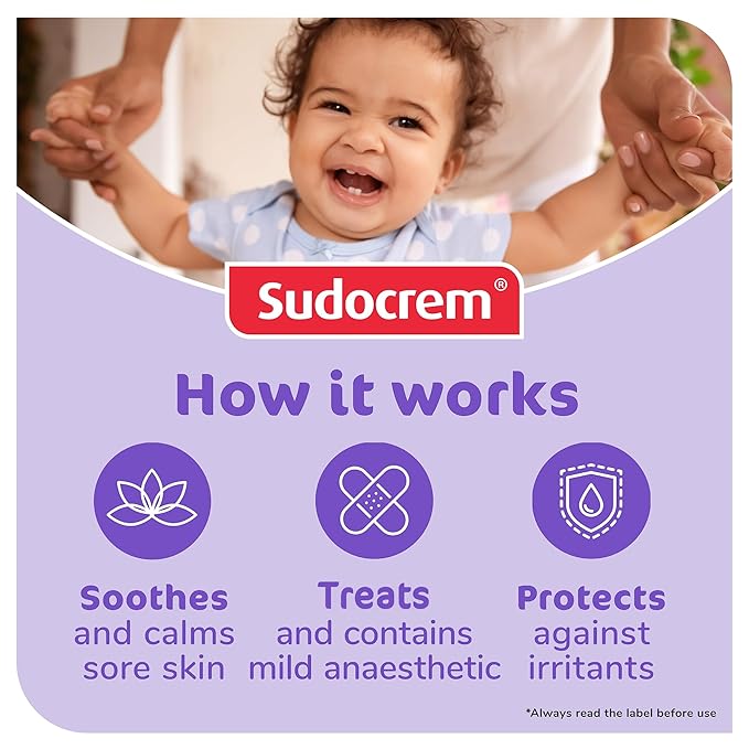 Sudocrem Diaper Rash Cream for Baby's Skin, Triple Action Diaper Rash Paste that Soothes, Treats and Protects, 15.29% Zinc Oxide Cream - 8.8oz (250g)