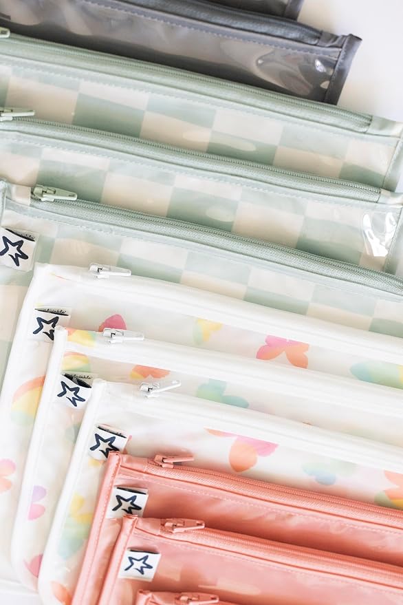 Tiny Twinkle Mess-Proof Travel Bags | TSA Airline Compliant, Zipper Closure, Clear Front Pouch, Diaper Bag Packing, Toiletry or Makeup Cosmetics Organizer