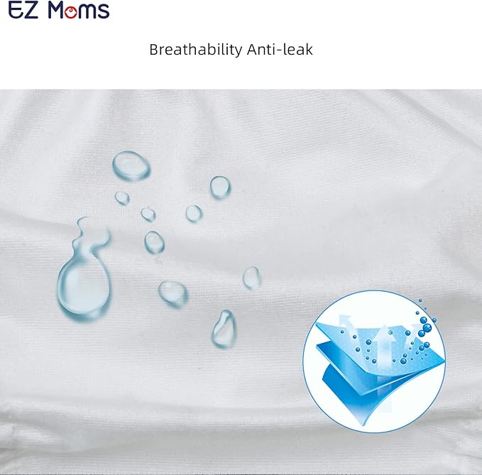 EZ Moms 4 Packs Plastic Underwear for Potty Training Waterproof Cloth Diaper Covers for Girls and Boys Soft Rubber Pants for Potty Training Soft Reusable White Diaper Cover with Baby Washable Wipes 3T