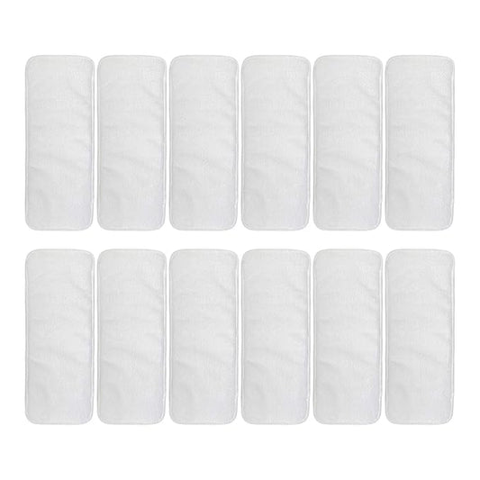 ALVABABY 12pcs Microfiber Inserts,Soft Cloth Diaper Liner,3-Layer Absorbent Inserts,Reusable for Baby Cloth Diapers 12T