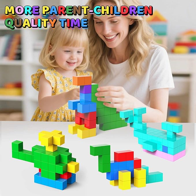 300PCS Magnetic Blocks Set, STEM Montessori Magnetic Building Toys for Toddlers – Sensory Learning Toys, Birthday for Kids Aged 3-8 (300pcs)