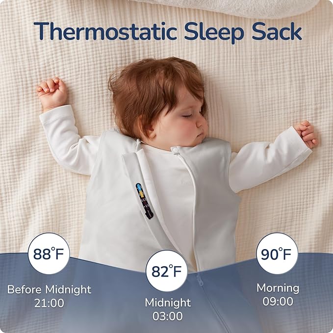 1.0 Tog 2.5 Tog Baby Sleep Sack, 100% Cotton Baby Sleeping Bag 3-24M, 2-Way Zipper Baby Wearable Blanket