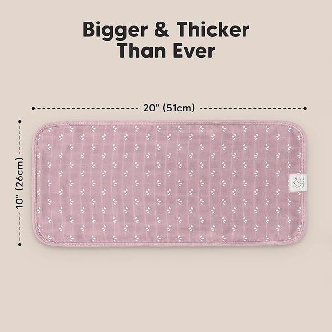 5-Pack Cotton Muslin Burp Cloths Baby Girls, Boys - Soft & Absorbent Spit Up Burp Rags, Large Muslin Towel, Cotton Wash Cloths for Babies, Newborn, Infant, No Shrink, Durable, Neutral (Bloom)