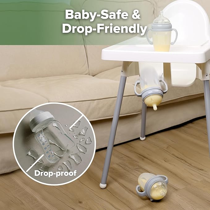 haakaa Gen. 3 Silicone Baby Bottle 250ml /8.4oz – Baby Bottles for Babies 6M+, BPA-Free Breastfeeding Baby Bottle with Natural Latch, Variable Flow Anti-Colic Silicone Baby Bottle– Grey