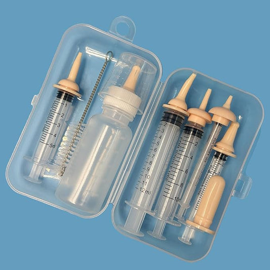 Newborn Kitten Feeding Kit with Kitten Bottles for Nursing Newborn, Kitten Nipples for Feeding, Kitten Syringe for Feeding, Puppy Feeding Bottle, Cat Bottles for Kittens, BPA-Free Feeding Tools