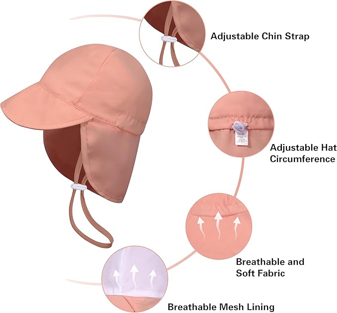 2 Pack Baby Sun Hats UPF 50+ Toddler Beach Hat for Girls Boys 0-4 Years