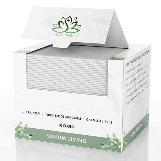 Clean Towels for Face XL, Disposable Ultrasoft Clean Skin Towels for all skin types, Makeup Remover and Facial Cleansing Wipes, Gentle on skin, 50Ct (2 Pack)