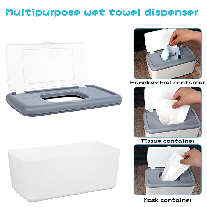 VAIPI 100 Pack Flannel Cloth Baby Wipes with Dispenser Reusable Baby Wipes Washable Natural Soft and Skin-Friendly Cloth Wipes Reusable Tissues Hand Washcloth for Cloth Diapers 8x8 Inch